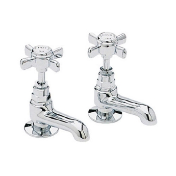 Heritage Dawlish Short Nose Basin Taps Pair - Chrome | Product Image