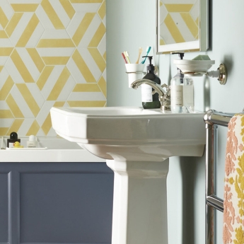 Heritage Dawlish Basin Mixer Tap with Pop up Waste - Vintage Gold | Product Image