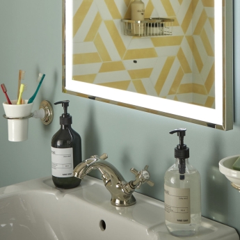 Heritage Dawlish Basin Mixer Tap with Pop up Waste - Vintage Gold | Product Image