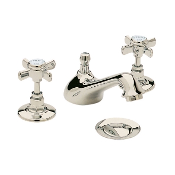 Heritage Dawlish 3-Hole Basin Mixer Tap with Pop up Waste - Vintage Gold | Product Image