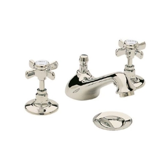 Heritage Dawlish 3-Hole Basin Mixer Tap with Pop up Waste - Vintage Gold | Product Image
