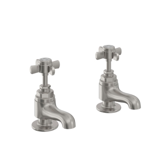 Heritage Dawlish Bath Taps Pair - Brushed Nickel | Product Image