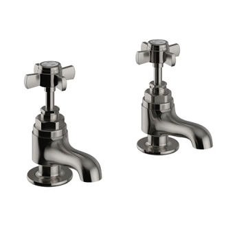 Heritage Dawlish Bath Taps Pair - Brushed Nickel | Product Image