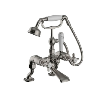 Heritage Dawlish Bath Shower Mixer Tap - Brushed Nickel | Product Image