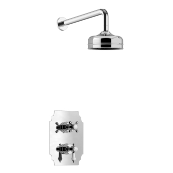 Heritage Glastonbury Dual Concealed Mixer Shower with Fixed Head - Chrome | Product Image