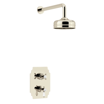 Heritage Glastonbury Dual Concealed Mixer Shower with Fixed Head - Vintage Gold | Product Image