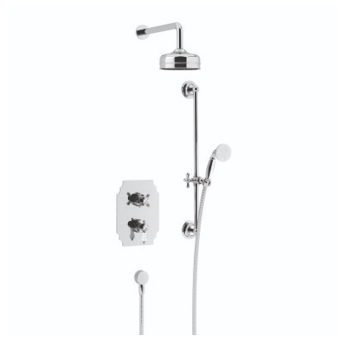 Heritage Glastonbury Dual Concealed Mixer Shower with Shower Kit + Fixed Head - Chrome | Product Image