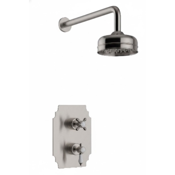 Heritage Glastonbury Dual Concealed Mixer Shower with Fixed Head - Brushed Nickel | Product Image