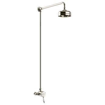 Heritage Glastonbury Exposed Mixer Shower with  Premium Fixed Riser Kit - Vintage Gold | Product Image