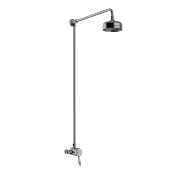 Heritage Glastonbury Exposed Mixer Shower with  Premium Fixed Riser Kit - Brushed Nickel | Product Image