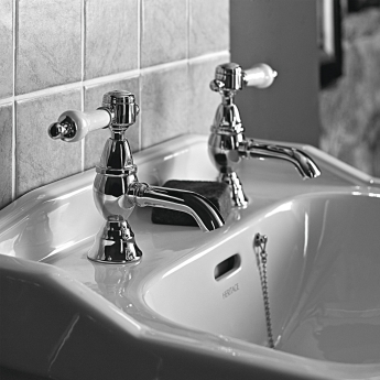 Heritage Glastonbury Basin Taps Pair - Chrome | Product Image