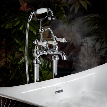 Heritage Glastonbury Bath Shower Mixer Tap - Chrome | Product Image