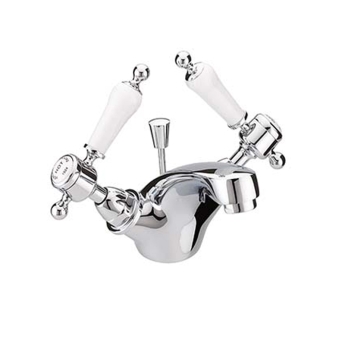 Heritage Glastonbury Basin Mixer Tap with Pop Up Waste - Chrome | Product Image