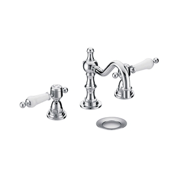Heritage Glastonbury 3-Hole Swivel Spout Basin Mixer Tap with Pop Up Waste - Chrome | Product Image