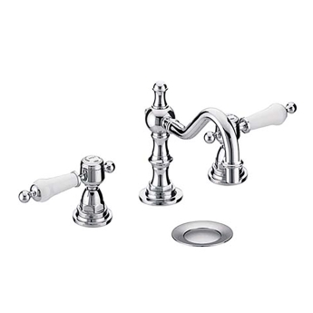 Heritage Glastonbury 3-Hole Swivel Spout Basin Mixer Tap with Pop Up Waste - Chrome | Product Image