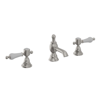 Heritage Glastonbury 3-Hole Basin Mixer Tap with Pop Up Waste - Brushed Nickel | Product Image