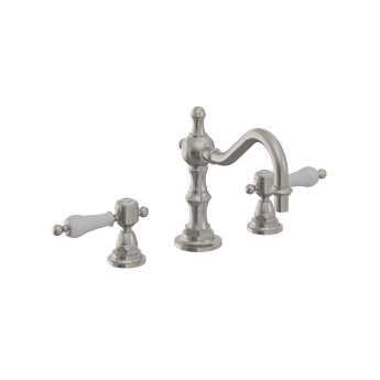 Heritage Glastonbury 3-Hole Swivel Spout Basin Mixer Tap with Pop Up Waste - Brushed Nickel | Product Image