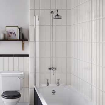 Heritage Hartlebury Exposed Mixer Shower with  Premium Fixed Riser Kit - Chrome | Product Image
