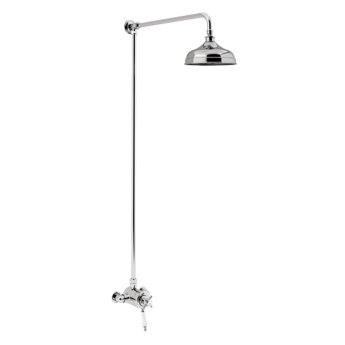 Heritage Hartlebury Exposed Mixer Shower with  Premium Fixed Riser Kit - Chrome | Product Image