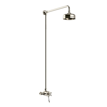 Heritage Hartlebury Exposed Mixer Shower with  Premium Fixed Riser Kit - Vintage Gold | Product Image