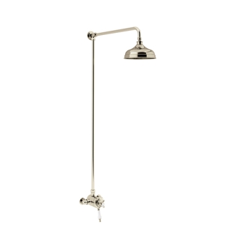 Heritage Hartlebury Exposed Mixer Shower with  Premium Fixed Riser Kit - Vintage Gold | Product Image