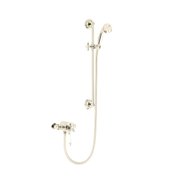Heritage Hartlebury Exposed Mixer Shower with Shower Kit - Vintage Gold | Product Image