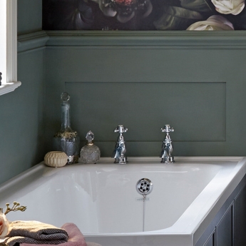 Heritage Hartlebury Bath Taps Pair - Chrome | Product Image