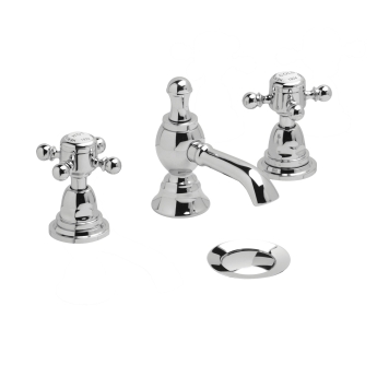 Heritage Hartlebury 3-Hole Basin Mixer Tap with Pop Up Waste - Chrome | Product Image