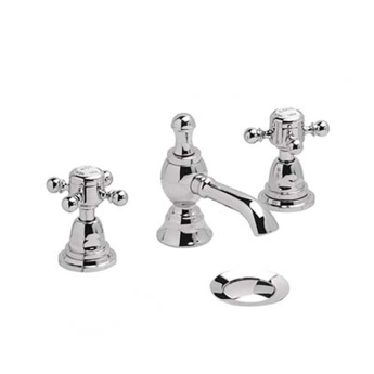Heritage Hartlebury 3-Hole Basin Mixer Tap with Pop Up Waste - Chrome | Product Image