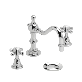 Heritage Hartlebury 3-Hole Swivel Spout Basin Mixer Tap with Pop Up Waste - Chrome | Product Image