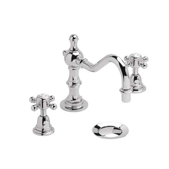 Heritage Hartlebury 3-Hole Swivel Spout Basin Mixer Tap with Pop Up Waste - Chrome | Product Image
