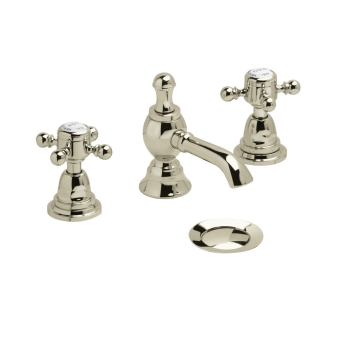 Heritage Hartlebury 3-Hole Basin Mixer Tap with Pop Up Waste - Vintage Gold | Product Image