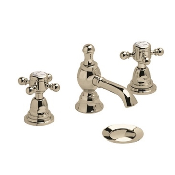 Heritage Hartlebury 3-Hole Basin Mixer Tap with Pop Up Waste - Vintage Gold | Product Image