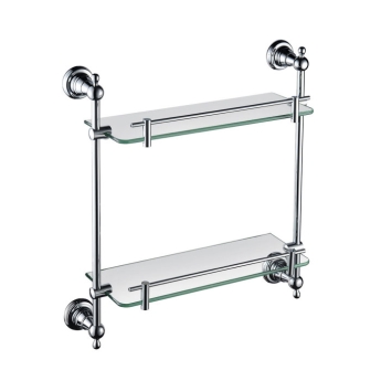 Heritage Holborn Double Glass Shelf - Chrome | Product Image