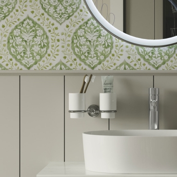 Heritage Holborn Double Tumbler and Holder - Chrome | Product Image