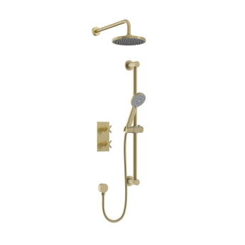 Heritage Salcombe Dual Concealed Mixer Shower with Shower Kit + Fixed Head - Brushed Brass | Product Image