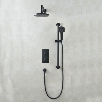 Heritage Salcombe Dual Concealed Mixer Shower with Shower Kit + Fixed Head - Matt Black | Product Image
