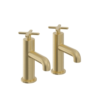 Heritage Salcombe Bath Taps Pair - Brushed Brass | Product Image