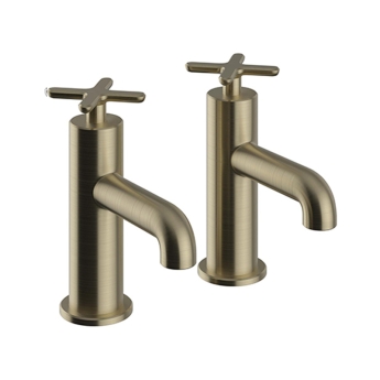 Heritage Salcombe Bath Taps Pair - Brushed Brass | Product Image