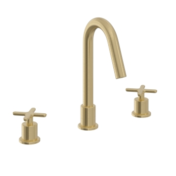 Heritage Salcombe 3-Hole Basin Mixer Tap - Brushed Brass | Product Image