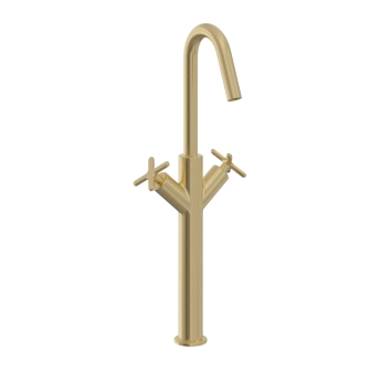 Heritage Salcombe Tall Basin Mixer Tap - Brushed Brass | Product Image