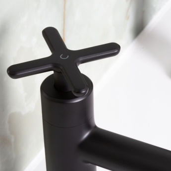Heritage Salcombe Basin Taps Pair - Matt Black | Product Image