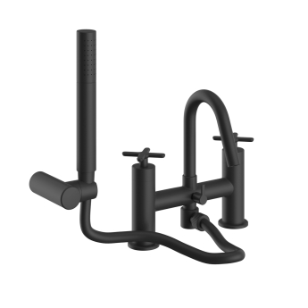 Heritage Salcombe Bath Shower Mixer Tap - Matt Black | Product Image