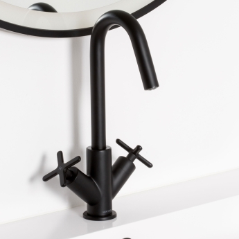Heritage Salcombe Basin Mixer Tap - Matt Black | Product Image