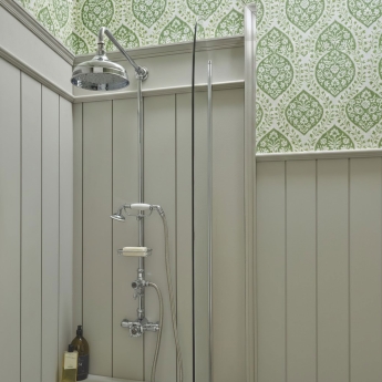 Heritage Trinity Exposed Mixer Shower with Fixed Riser Kit & Diverter to Handset - Chrome | Product Image