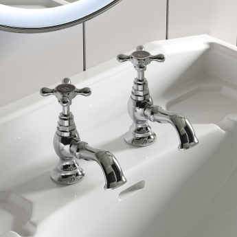 Heritage Trinity Basin Taps Pair - Chrome | Product Image