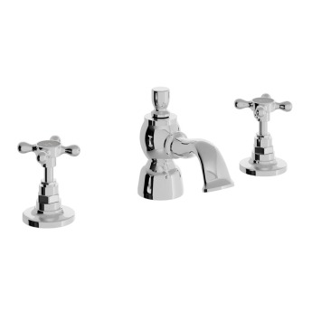 Heritage Trinity 3-Hole Basin Mixer Tap with Pop up Waste - Chrome | Product Image