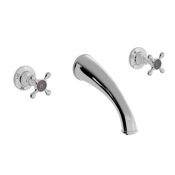 Heritage Trinity 3-Hole Wall Mounted Bath Filler Tap - Chrome | Product Image