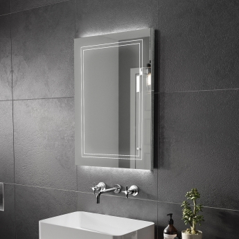 HiB Outline 50 LED Back-Lit Bathroom Mirror 700mm H x 500mm W