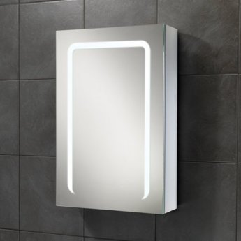 HiB Stratus 50 Aluminium LED Single Door Bathroom Cabinet 700mm H x 500mm W x 150mm D